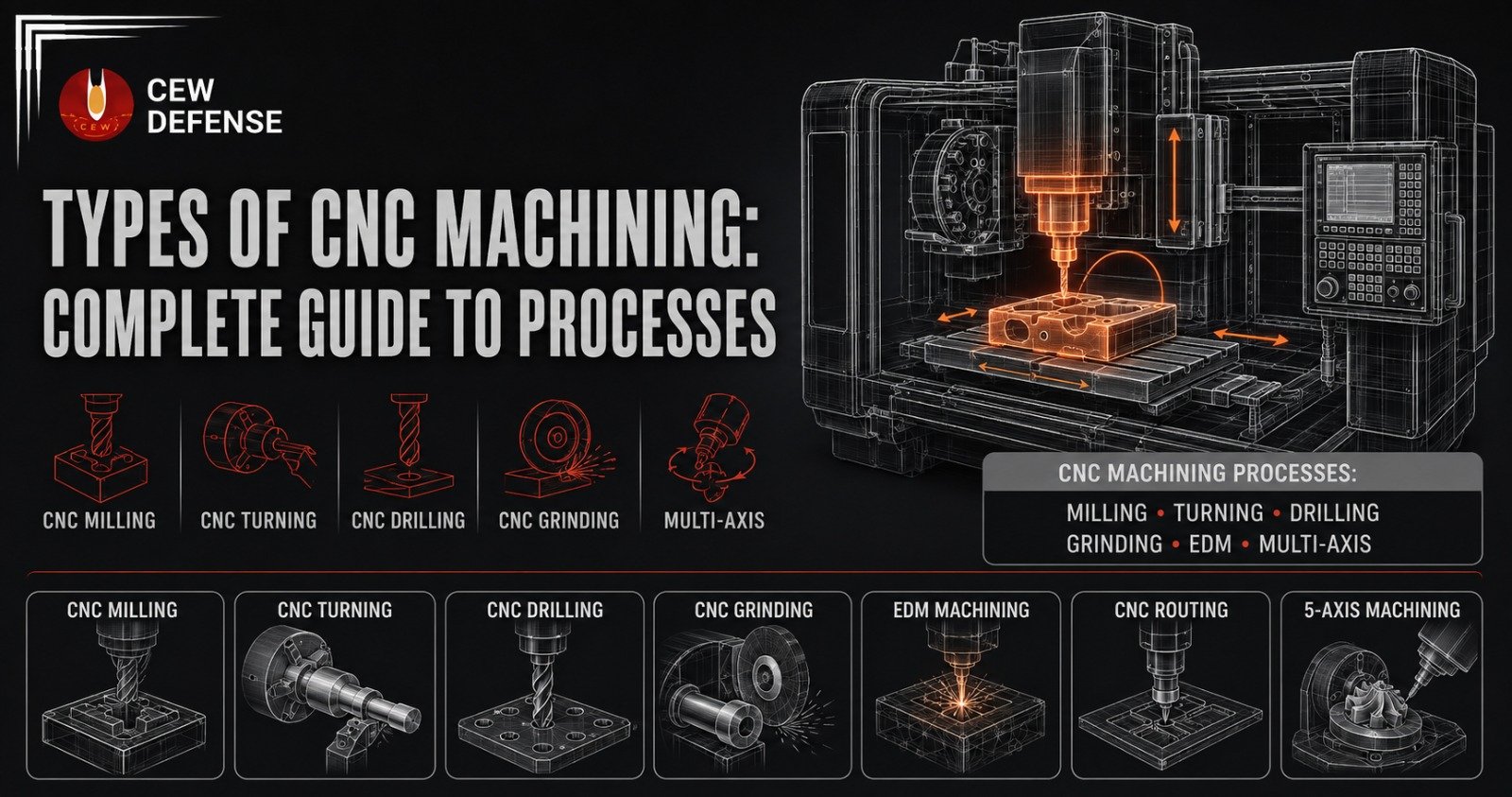 Types of CNC Machining for Defense Manufacturing: Complete Process Guide