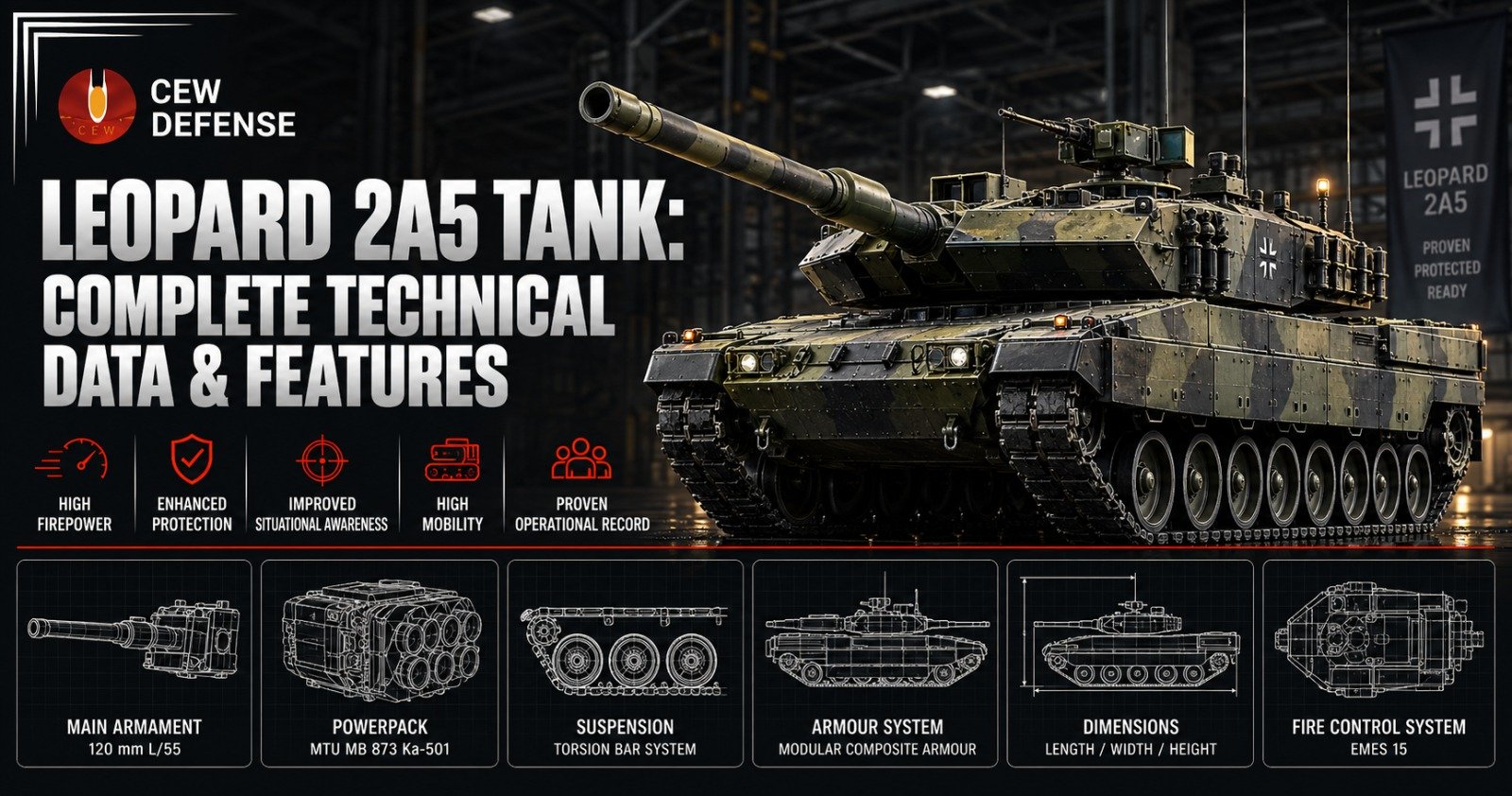 Leopard 2A5 Tank Technical Data and Features Overview Document